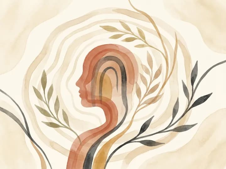 Abstract illustration of self-discovery across a lifetime